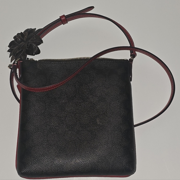 COACH Mini Rowan File Bag In Signature Walnut/Red Color - Picture 2 of 10